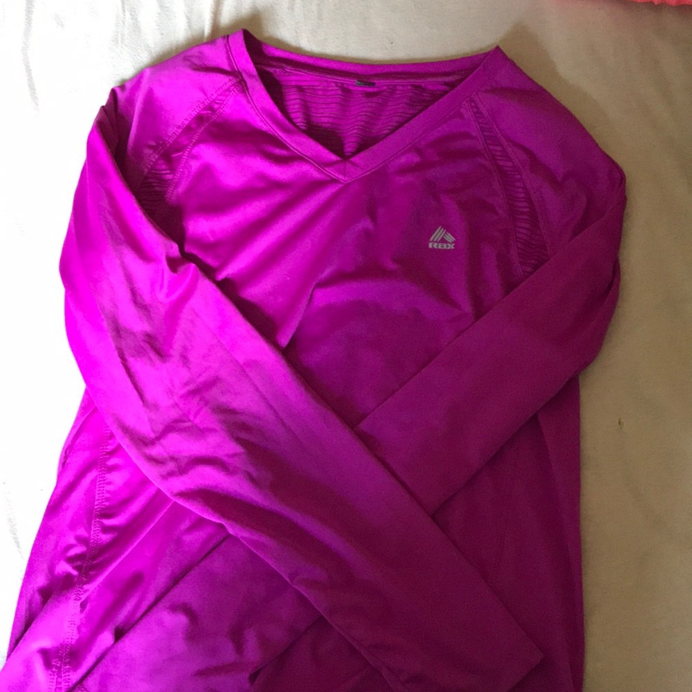 Purple workout long sleeve top